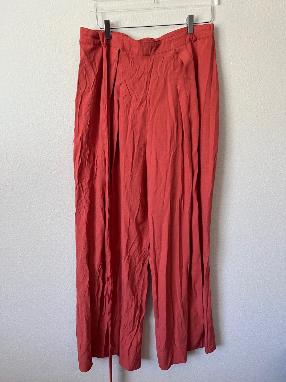 John Mark Rust Orange Split Hem Crepe Cropped Pants Size 14 - Picture 1 of 4